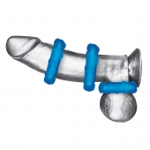 Комплект из трех голубых эрекционных колец 3-Pack Ribbed Rider Cock Ring Set - BlueLine - в Сочи купить с доставкой