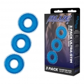 Комплект из трех голубых колец для эрекции 3-Pack Ultra-Stim Stretch Cock Rings - BlueLine - в Сочи купить с доставкой
