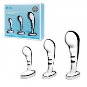 Набор из 3 стальных стимуляторов простаты Stainless Steel P-spot Training Set - b-Vibe - в Сочи купить с доставкой