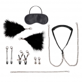 Большой эротический набор из 12 предметов Interchangeable Collar   Nipple Clips Set - Lux Fetish - купить с доставкой в Сочи