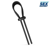 Черный ремень-лассо для усиления эрекции - Sex Expert - в Сочи купить с доставкой