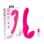Розовый безремневой страпон на радиоуправлении Strapless Together - 22 см. - Together Toy - купить с доставкой в Сочи