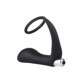 Черное эрекционное кольцо с вибропробкой Vibrating Anal Plug With Cockring - Dream Toys - в Сочи купить с доставкой