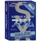 Розовые презервативы Sagami Xtreme FEEL FIT 3D - 3 шт. - Sagami - купить с доставкой в Сочи