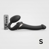 Черный безремневой страпон Multi Orgasm Size S с клиторальной стимуляцией - Strap-on-me - купить с доставкой в Сочи