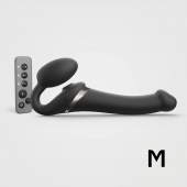 Черный безремневой страпон Multi Orgasm Size M с клиторальной стимуляцией - Strap-on-me - купить с доставкой в Сочи