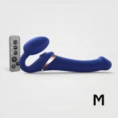 Синий безремневой страпон Multi Orgasm Size M с клиторальной стимуляцией - Strap-on-me - купить с доставкой в Сочи