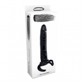 Чёрная насадка-фаллос для двойного проникновения INFLATABLE DILDO SLIM DONG  - 13,5 см. - Toyz4lovers - в Сочи купить с доставкой