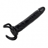 Чёрная насадка-фаллос для двойного проникновения INFLATABLE DILDO SLIM DONG  - 13,5 см. - Toyz4lovers - в Сочи купить с доставкой