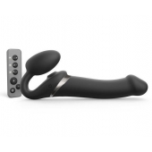 Черный безремневой страпон Multi Orgasm Size L с клиторальной стимуляцией - Strap-on-me - купить с доставкой в Сочи