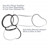 Набор из трех черных эрекционных колец Silicone 3-Ring Stamina Set - Pipedream - в Сочи купить с доставкой