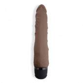 Коричневый вибромассажер 7  Realistic Vibrator - 20 см. - PowerCocks