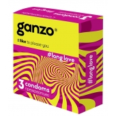 Презервативы с анестетиком для продления удовольствия Ganzo Long Love - 3 шт. - Ganzo - купить с доставкой в Сочи