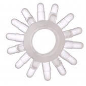 Прозрачное гелевое эрекционное кольцо с шипиками - Toyfa Basic - в Сочи купить с доставкой