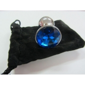 Анальное украшение BUTT PLUG  Small с синим кристаллом - 7 см. - Anal Jewelry Plug - купить с доставкой в Сочи