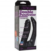 Черная насадка-фаллоимитатор для двойной стимуляции Double Penetrator - 16 см. - Doc Johnson - купить с доставкой в Сочи