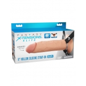 Полый страпон на ремнях 8’’ Hollow Silicone Strap-on - Pipedream - купить с доставкой в Сочи
