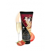 Массажный крем для тела с ароматом клубники и шампанского Sparkling Strawberry Wine - 200 мл. - Shunga - купить с доставкой в Сочи
