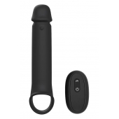 Черная насадка-удлинитель с вибрацией Vibrating Extender With Remote - Dream Toys - в Сочи купить с доставкой