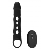 Черная насадка-удлинитель Vibrating Extender With Remote с вибрацией - Dream Toys - в Сочи купить с доставкой