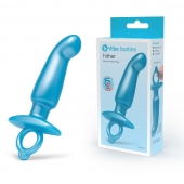 Голубая анальная пробка для массажа простаты Hither Silicone Prostate Plug - 14,3 см. - b-Vibe - в Сочи купить с доставкой