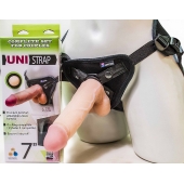 Страпон-унисекс с двумя насадками UNI strap 7  Harness - 19 и 16 см. - LOVETOY (А-Полимер) - купить с доставкой в Сочи
