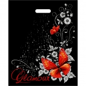 Черный пакет Glamour с вырубной ручкой (38х47 см) - Сима-Ленд - купить с доставкой в Сочи