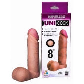 Фаллическая насадка для страпона UNICOCK 8  - 20 см. - LOVETOY (А-Полимер) - купить с доставкой в Сочи