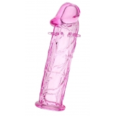 Розовая насадка фаллической формы - 12,5 см. - A-toys - в Сочи купить с доставкой