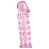 Розовая насадка на пенис с шипами - 12,5 см. - A-toys - в Сочи купить с доставкой