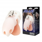 Белая клетка для пениса Silicone Small 2 in Cock Cage With Ball Divider - BlueLine - купить с доставкой в Сочи
