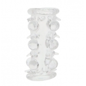 Прозрачная насадка на пенис с шипами и бугорками JELLY JOY LUST CLUSTER CLEAR - Dream Toys - в Сочи купить с доставкой