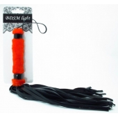 Нежная плеть с красным мехом BDSM Light - 43 см. - БДСМ Арсенал - купить с доставкой в Сочи