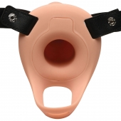 Телесный полый страпон 2  Erection 28X Smooth Vibrating Silicone Penis Sheath - 16 см. - XR Brands - купить с доставкой в Сочи