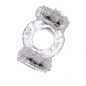 Прозрачное виброкольцо с двумя вибропульками - Toyfa Basic - в Сочи купить с доставкой