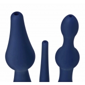 Набор из 3 универсальных насадок для анального душа Universal 3 Piece Silicone Enema Attachment Set - XR Brands - купить с доставкой в Сочи