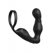 Черный вибростимулятор простаты с эрекционным кольцом Ass-Gasm Pro P-Spot Milker - Pipedream - в Сочи купить с доставкой