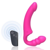 Розовый безремневой страпон Straples Strap-On Dildo - Erokay - купить с доставкой в Сочи