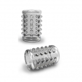 Прозрачная насадка на пенис с шишечками STAY HARD COCK SLEEVE 02 CLEAR - Blush Novelties - в Сочи купить с доставкой