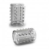 Прозрачная насадка с шипами и шишечками STAY HARD COCK SLEEVE 03 CLEAR - Blush Novelties - в Сочи купить с доставкой