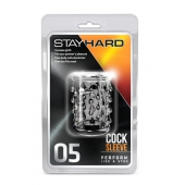 Прозрачная насадка с капельками STAY HARD COCK SLEEVE 05 CLEAR - Blush Novelties - в Сочи купить с доставкой