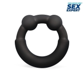 Черное эрекционное силиконовое кольцо - Sex Expert - в Сочи купить с доставкой