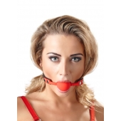 Силиконовый кляп-шар на чёрных ремешках Red Gag silicone - Orion - купить с доставкой в Сочи