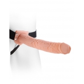 Фаллопротез телесного цвета Hollow Strap-On - 29 см. - Pipedream - купить с доставкой в Сочи