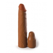 Коричневая насадка на член 2  Silicone X-tension - 20,3 см. - Pipedream - в Сочи купить с доставкой