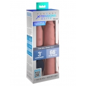 Телесная вибронасадка на член 3  Vibrating Mega X-tension with Remote - 22,9 см. - Pipedream - в Сочи купить с доставкой