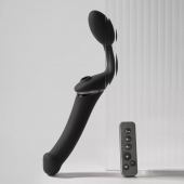 Черный безремневой вибрострапон Strap-On-Me Multi Orgasm Size XL - Strap-on-me - купить с доставкой в Сочи