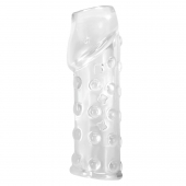 Прозрачная открытая насадка на пенис с бугорками - 19,8 см. - Baile - в Сочи купить с доставкой