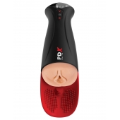 Телесный мастурбатор-вагина в черной колбе с вибрацией Fuck-O-Matic Pro XL - Pipedream - в Сочи купить с доставкой
