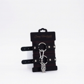 Черно-красные кожаные оковы - Crazy Handmade - купить с доставкой в Сочи